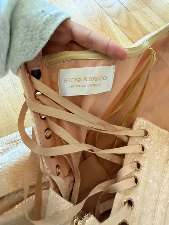 BRONX & BANCO Maraya Corset Nude Sequin Mini Dress - Picture 4 of 5